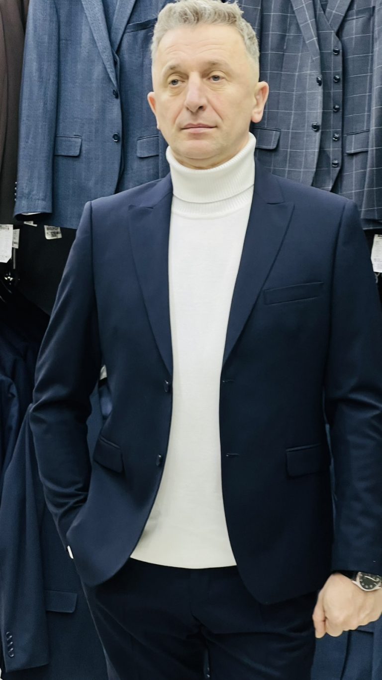 Мужской темно-синий костюм премиум-класса Van Cliff exclusive